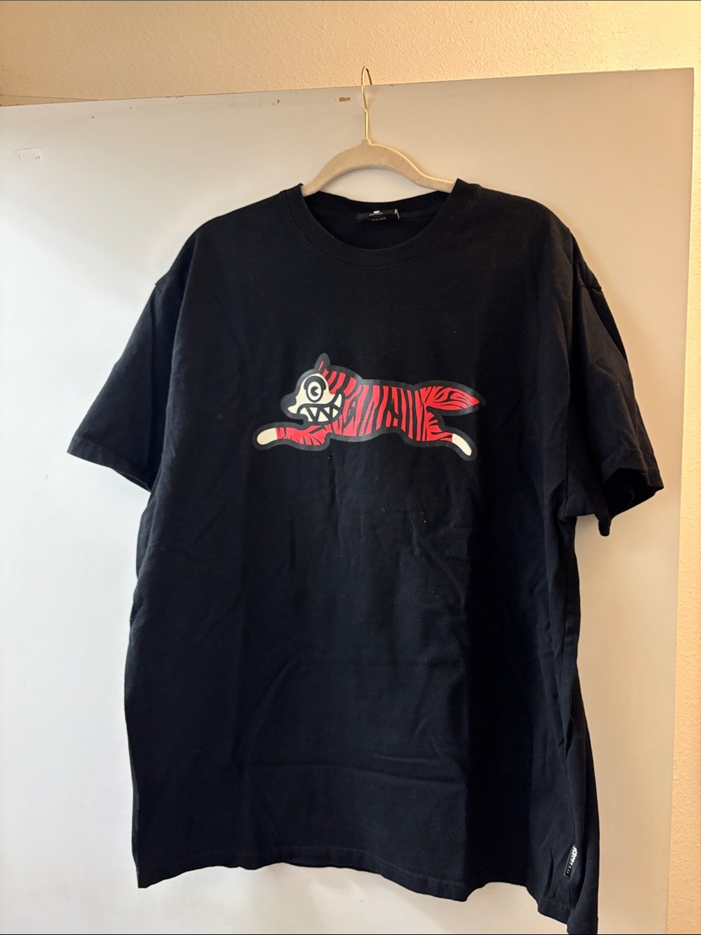 Icecream Black Tee with Red Tiger Graphic